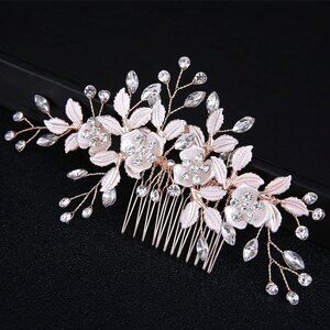🆕Women Pink Bridal Hair Accessories Head Pieces for Flower Girls Hair Wedding